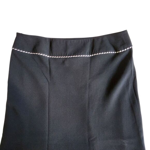 Michele Black with Purple and White Trim A-Line Skirt Sz 8 - Picture 5 of 11